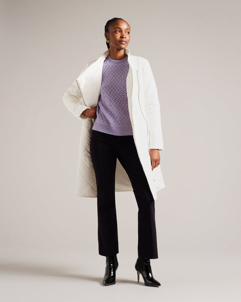 ROSEMAE-Outerwear-Wrap yourself in timeless elegance with our ROSEMAE padded wrap coat. Designed with a midi length, it exudes sophistication and provides optimal coverage for cooler days. Our house check quilted texture adds depth and dimension, so yoou can showcase your style whether you're walking the dog or making your morning commute. Padded wrap coat Midi length Asymmetric zip fastening House check quilted texture Pockets Long sleeves Belted waist- Ted Baker Romania